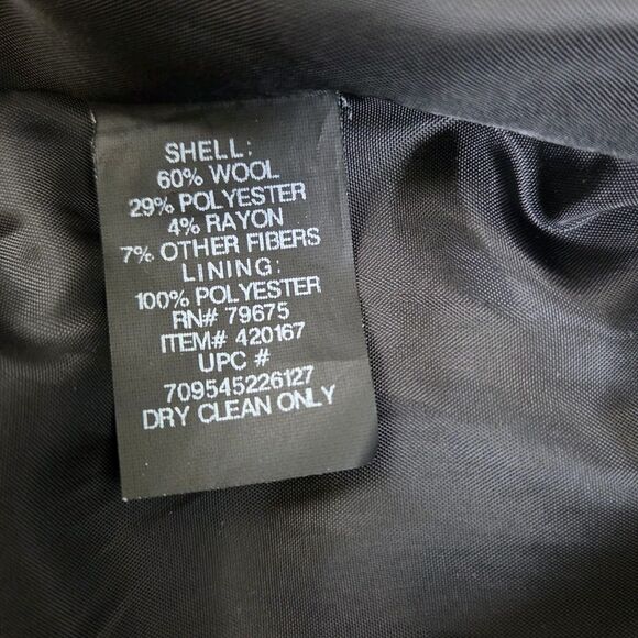 London Fog Hooded Stadium Jacket Wool Blend Women's XXL Lined Black Full Zip - Picture 8 of 14